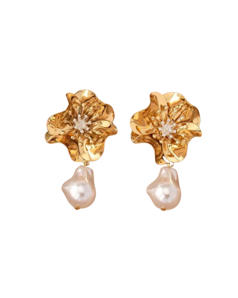 ARETE FLOR Y PERLA